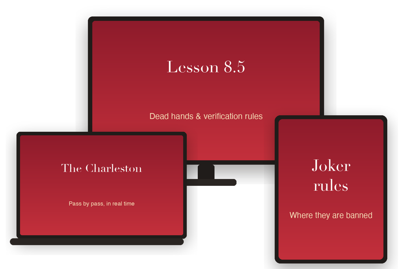 Masterclass video lessons on desktop, laptop and tablet