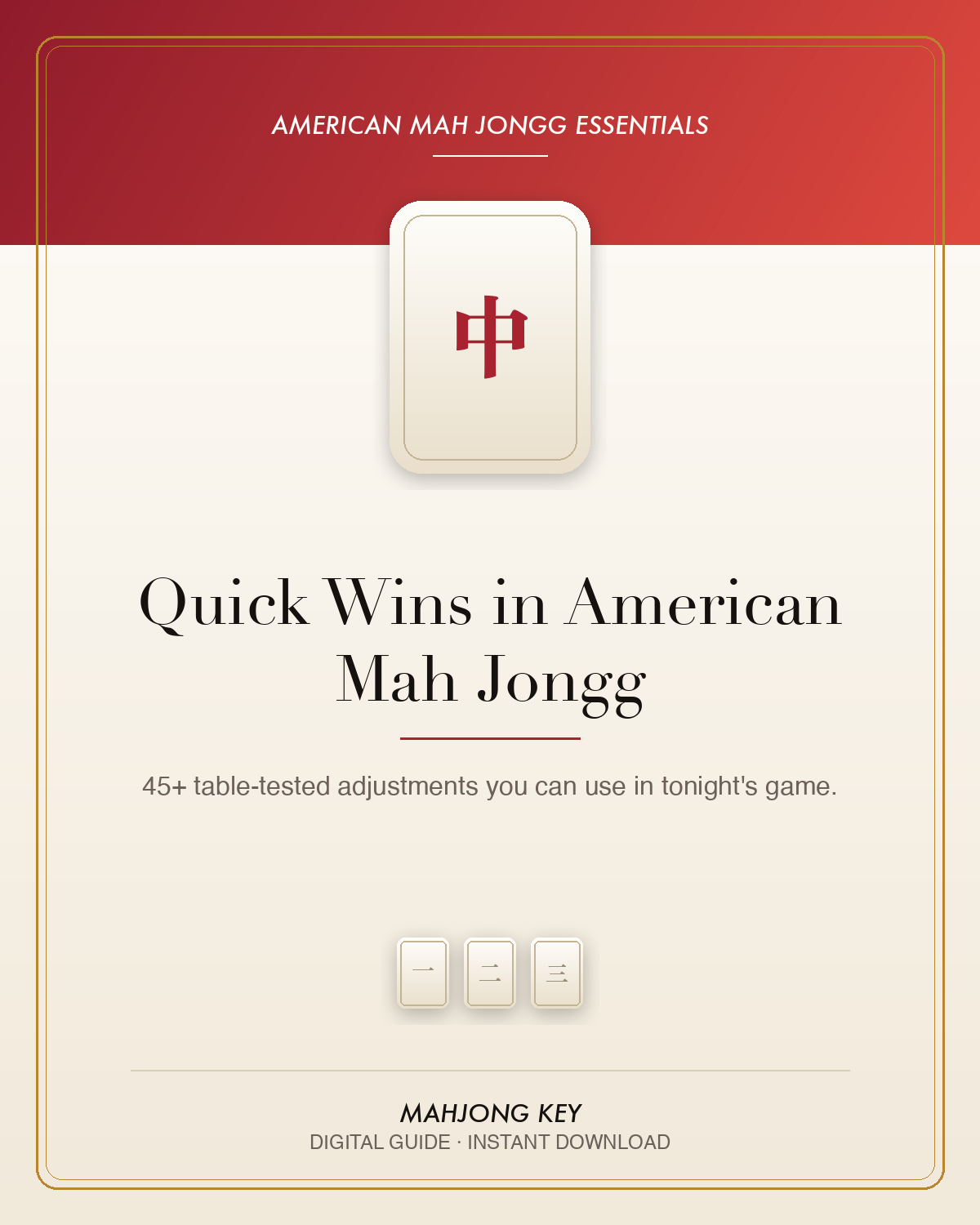 Quick Wins in American Mah Jongg — digital guide cover